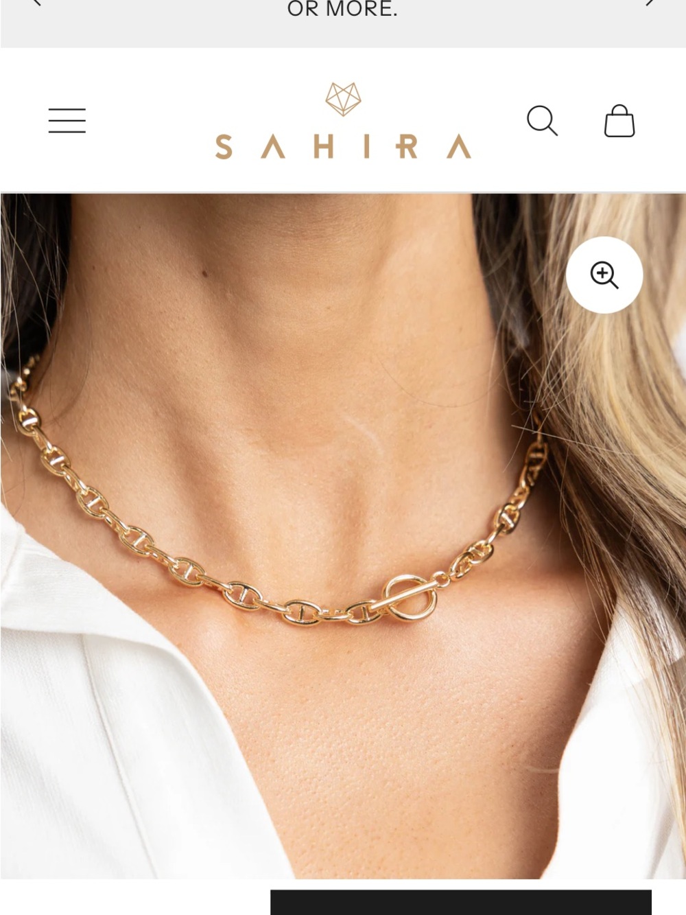 SAHIRA GOLD 14k Gold Plated Toggle Chain Necklace